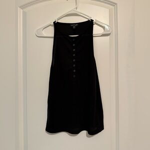 Topshop Black Button-Front Tank Top